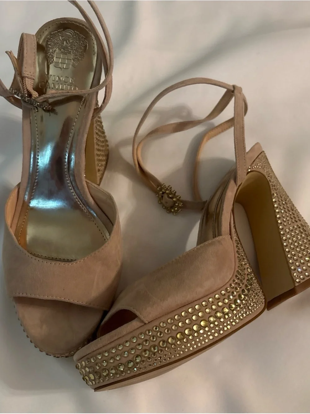 Vince Camuto Crystal Platform Heels